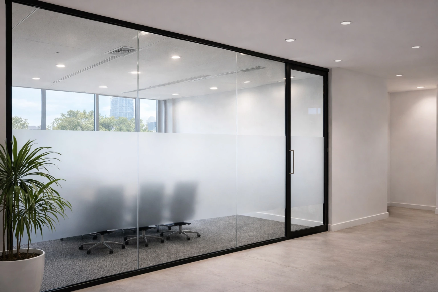 high quality commercial window frosting by clear view tints